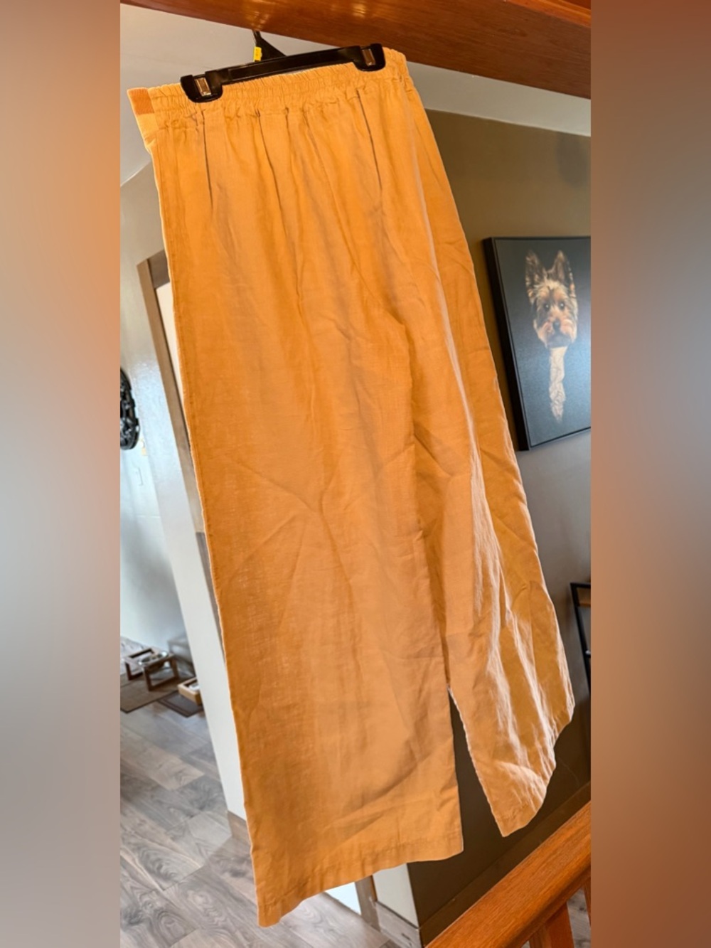 Women’s Cotten-Blend Wide Leg Pants in Light Beige - Picture 2 of 4